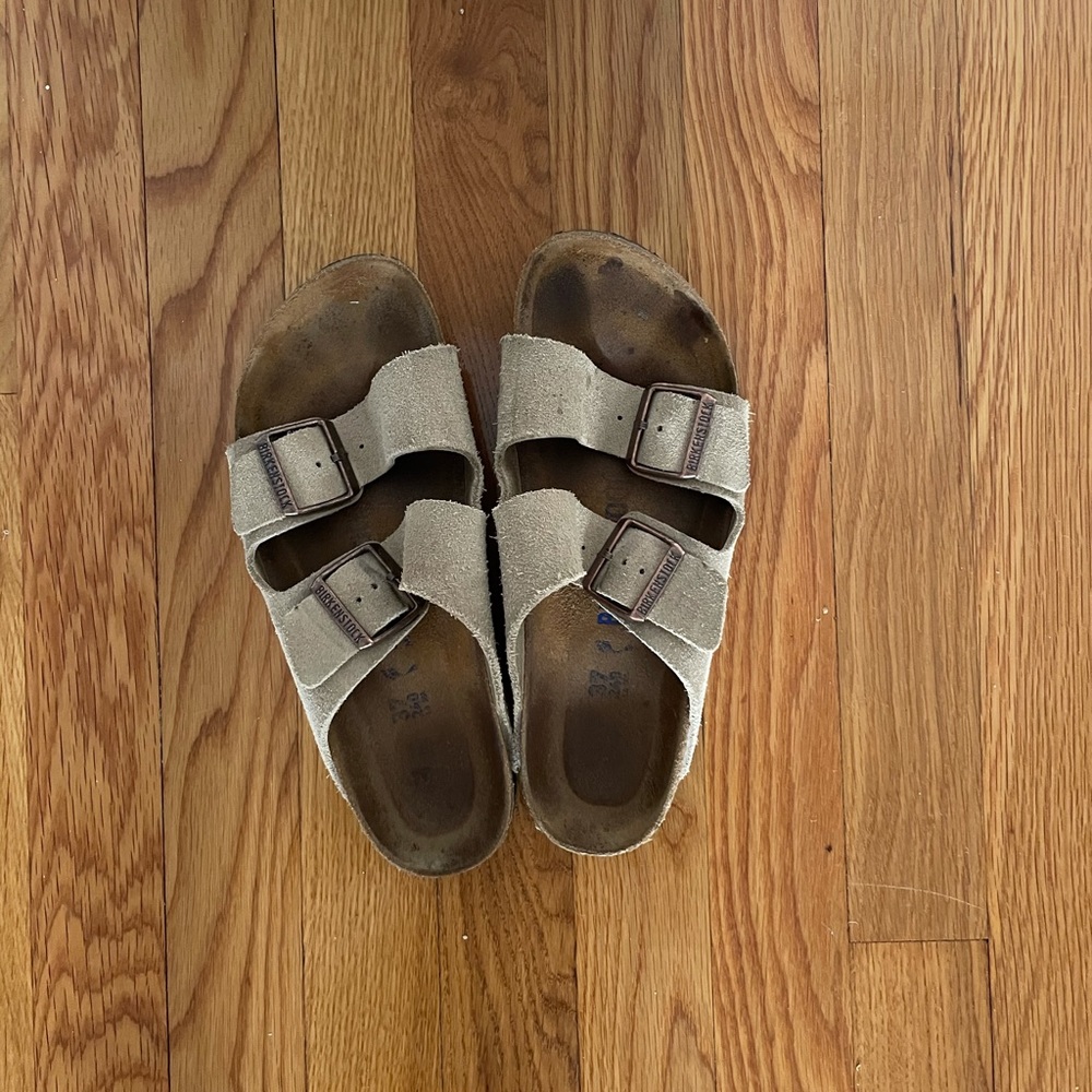 Arizona Birkenstock suede leather taupe